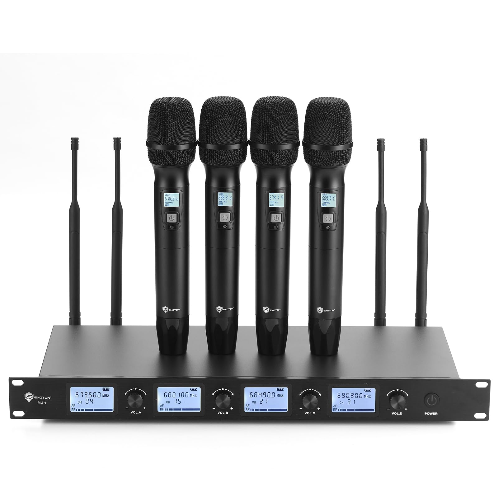 Amazon.com: EXOTON MU-4 Wireless Microphone System, 4 Channel UHF